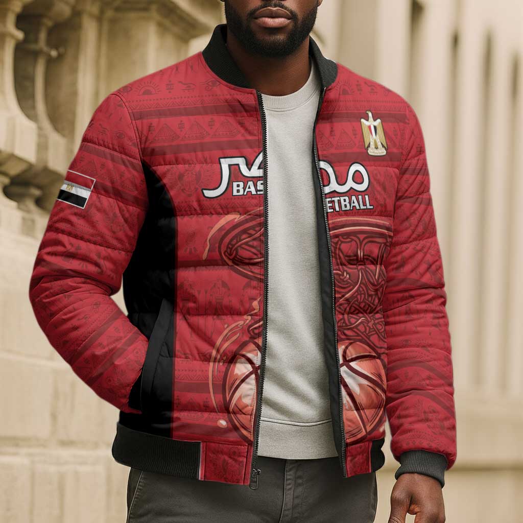 Egypt Basketball Custom Bomber Puffer Jacket Go Pharaohs