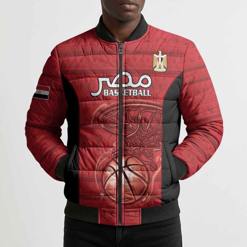 Egypt Basketball Custom Bomber Puffer Jacket Go Pharaohs