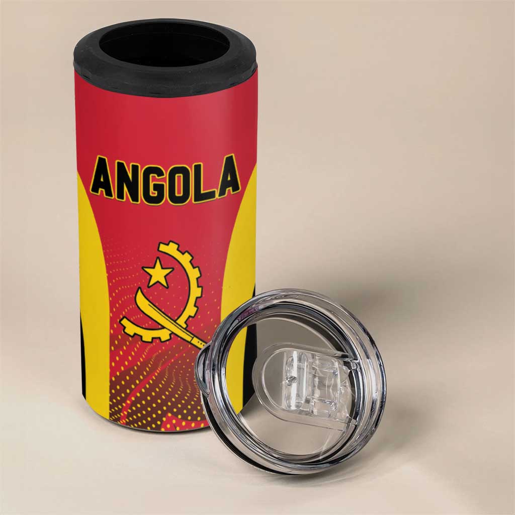 Afro Basketball Custom Angola 4 in 1 Can Cooler Tumbler Go Champions - African Pride