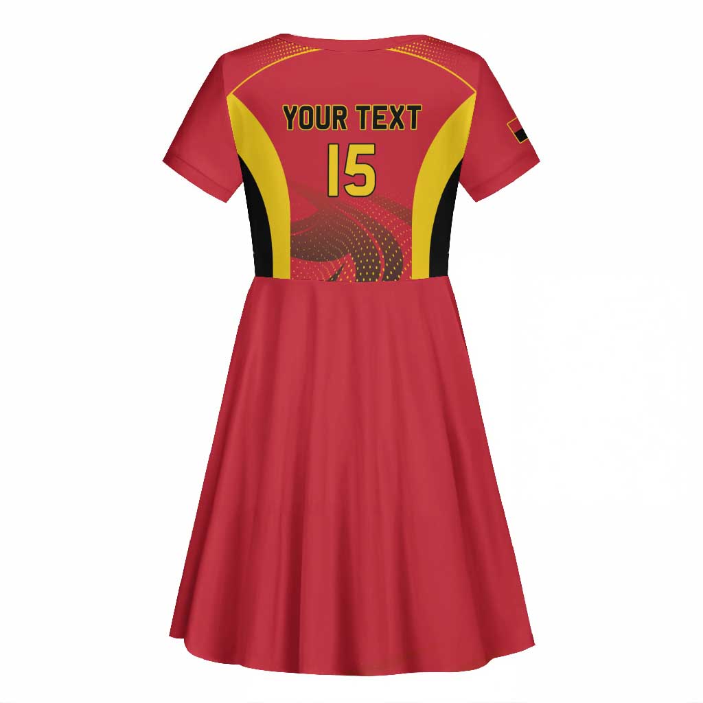 Afro Basketball Custom Angola Kid Short Sleeve Dress Go Champions - African Pride