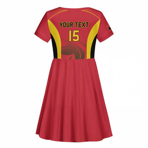 Afro Basketball Custom Angola Kid Short Sleeve Dress Go Champions - African Pride
