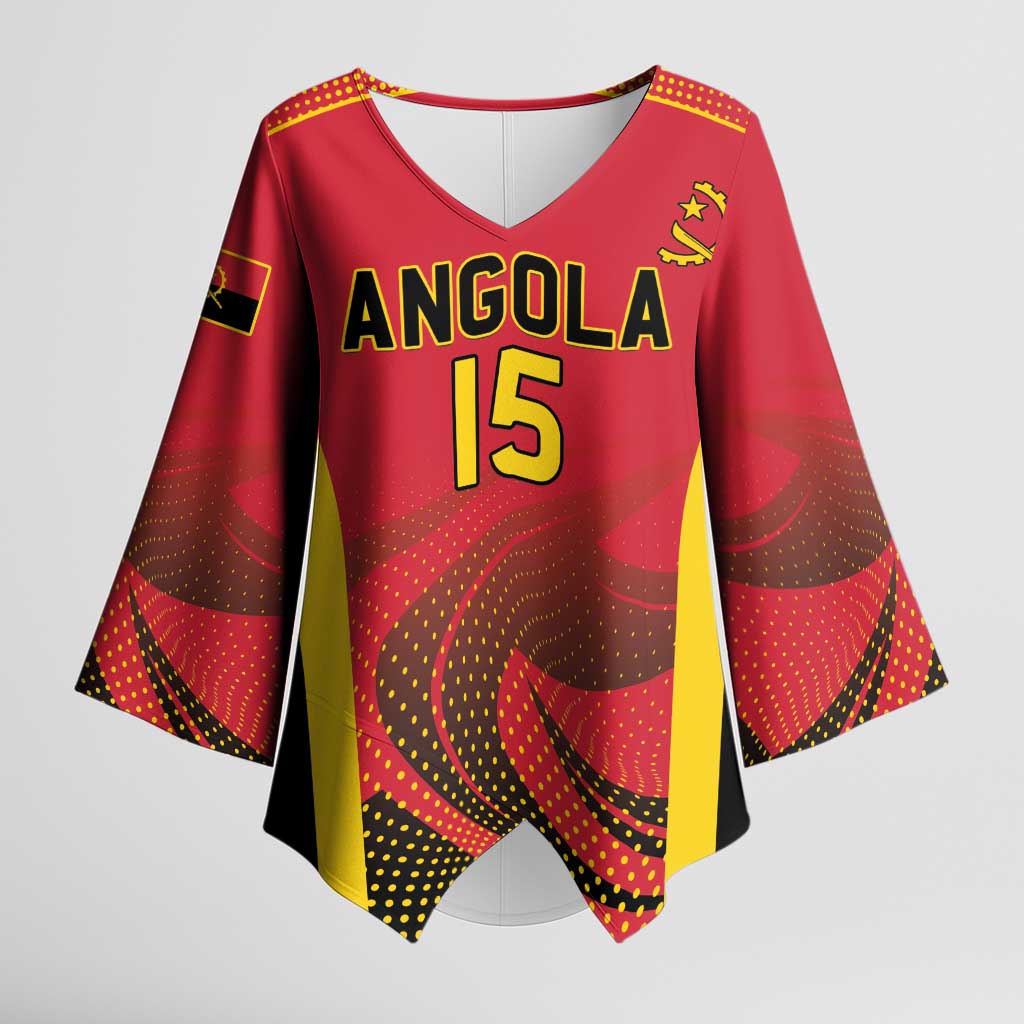 Angola Basketball Custom Kimono Sleeve Blouse Go Champions
