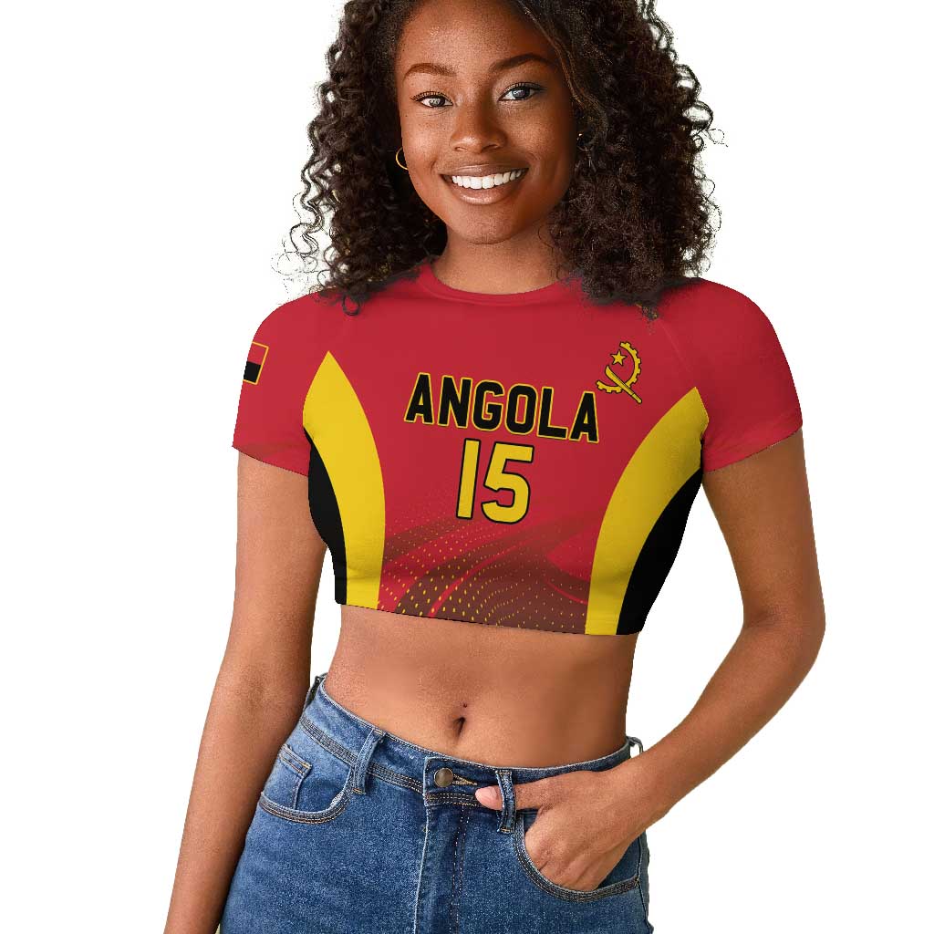 Afro Basketball Custom Angola Raglan Cropped T shirt Go Champions - African Pride