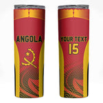 Afro Basketball Custom Angola Skinny Tumbler Go Champions - African Pride