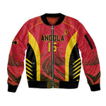 Afro Basketball Custom Angola Sleeve Zip Bomber Jacket Go Champions - African Pride