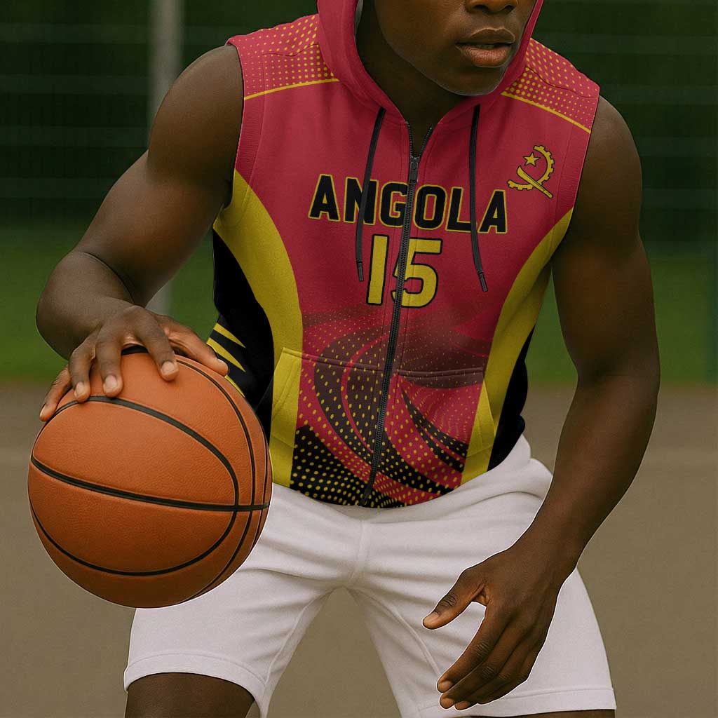 Afro Basketball Custom Angola Sleeveless Zip Hoodie Go Champions - African Pride