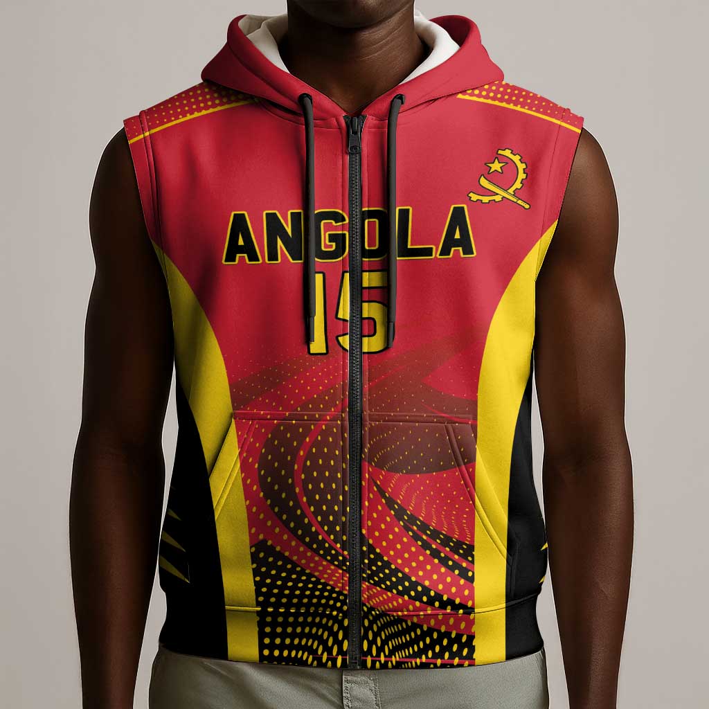 Afro Basketball Custom Angola Sleeveless Zip Hoodie Go Champions - African Pride