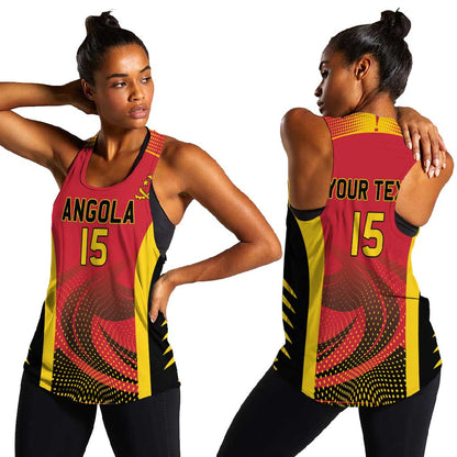Afro Basketball Custom Angola Women Racerback Tank Go Champions - African Pride