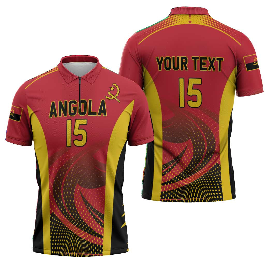 Angola Basketball Custom Zipper Polo Shirt Go Champions