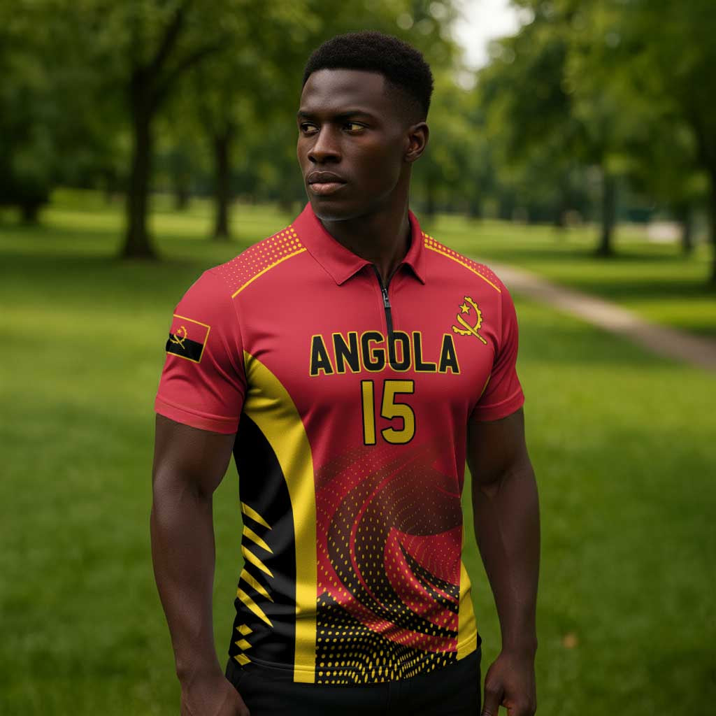 Angola Basketball Custom Zipper Polo Shirt Go Champions
