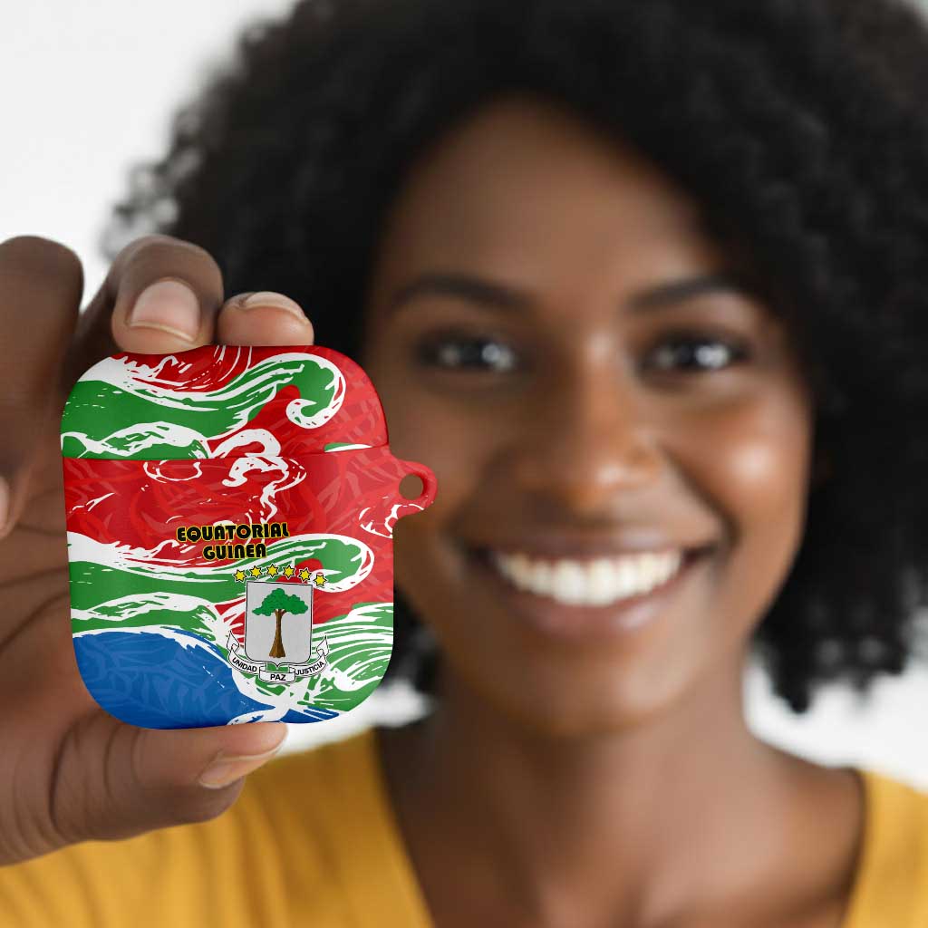 Equatorial Guinea Independence Day AirPods Case Coat Of Arms With Map
