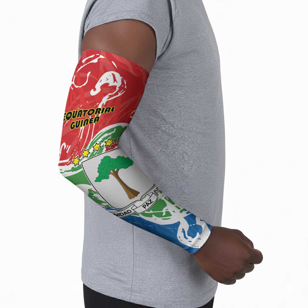 Personalized Equatorial Guinea Independence Day Arm Sleeves Coat Of Arms With Map