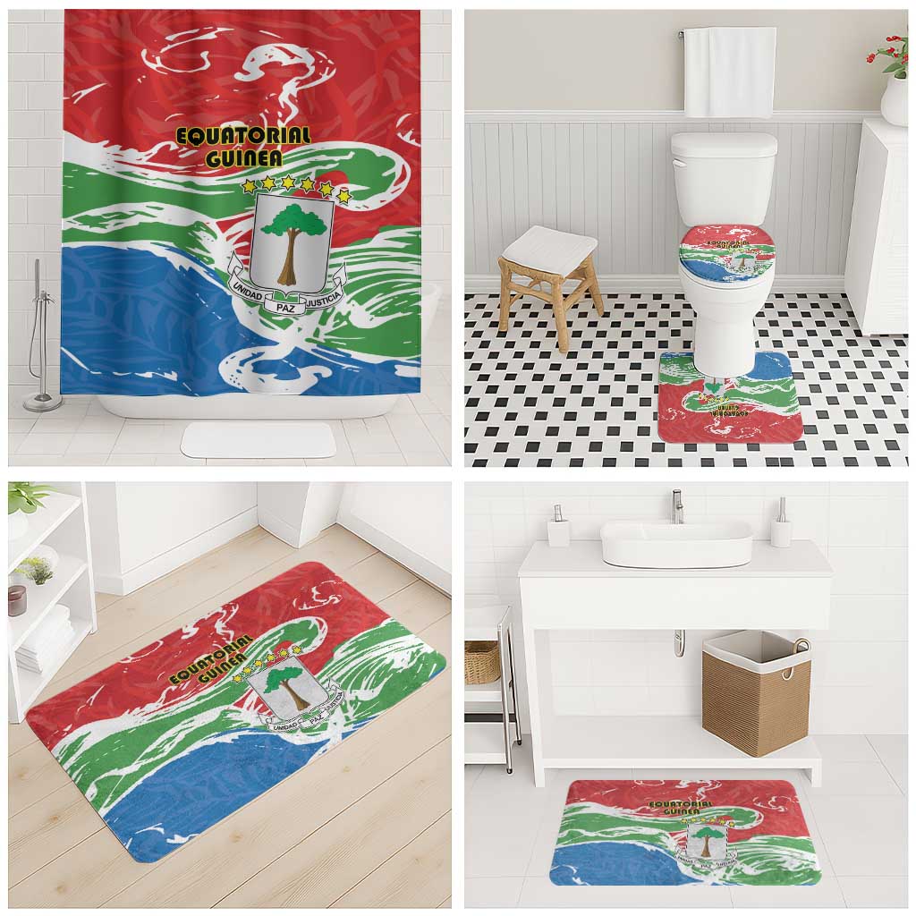 Equatorial Guinea Independence Day Bathroom Set Coat Of Arms With Map