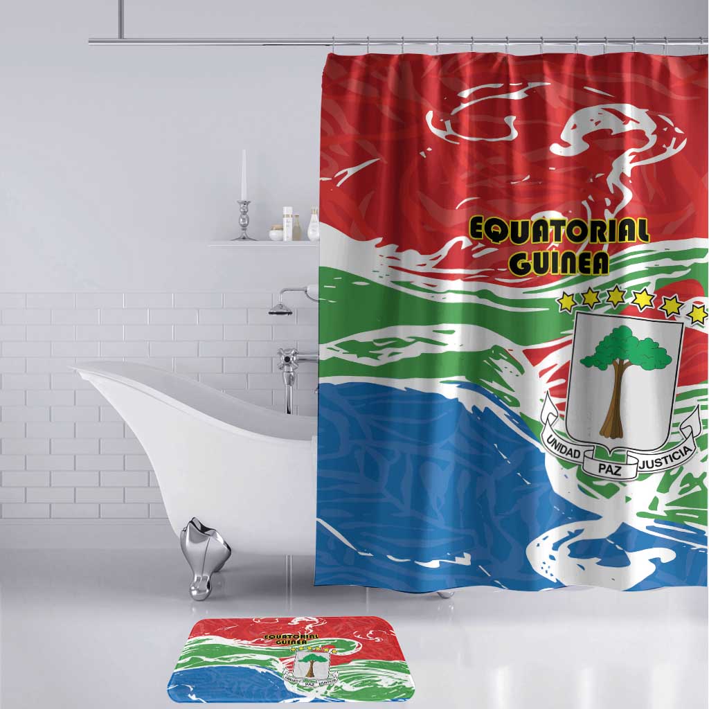 Equatorial Guinea Independence Day Bathroom Set Coat Of Arms With Map
