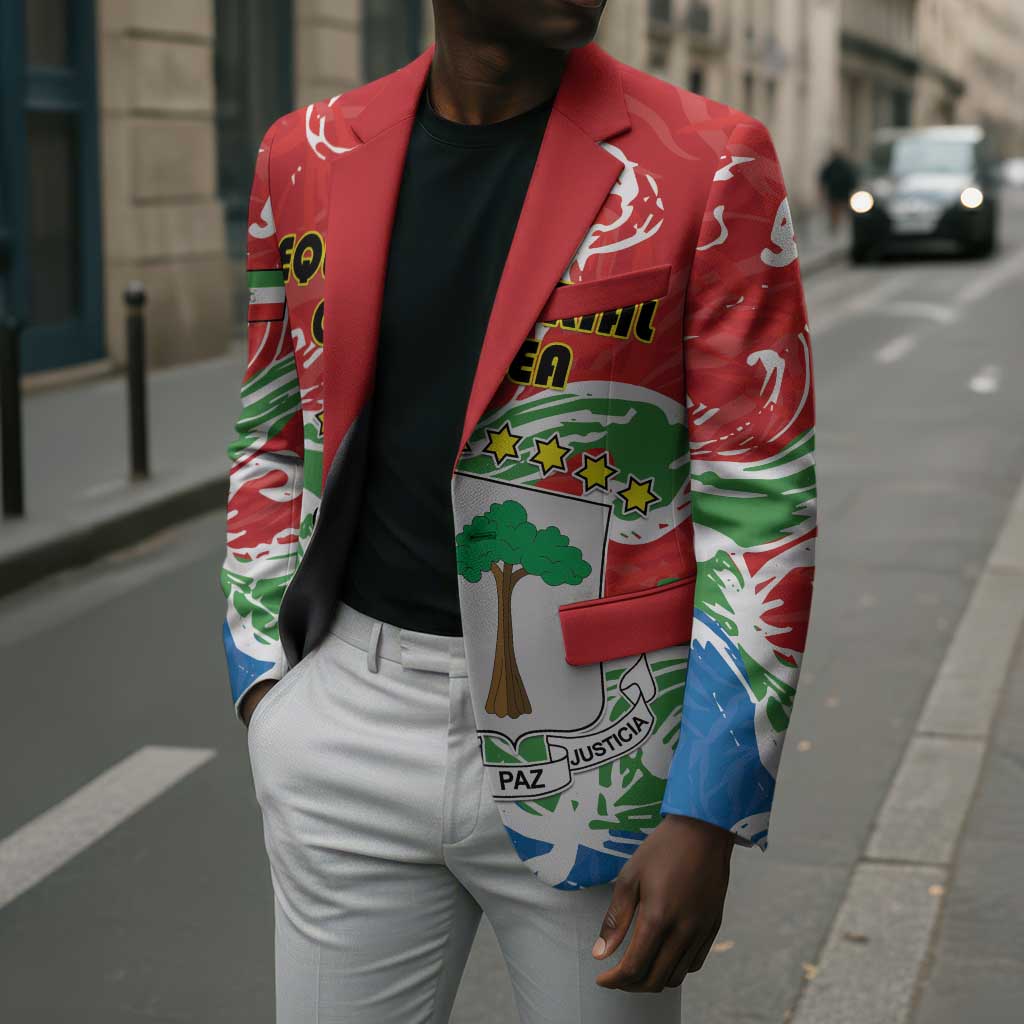 Personalized Equatorial Guinea Independence Day Blazer Coat Of Arms With Map