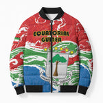 Personalized Equatorial Guinea Independence Day Bomber Puffer Jacket Coat Of Arms With Map