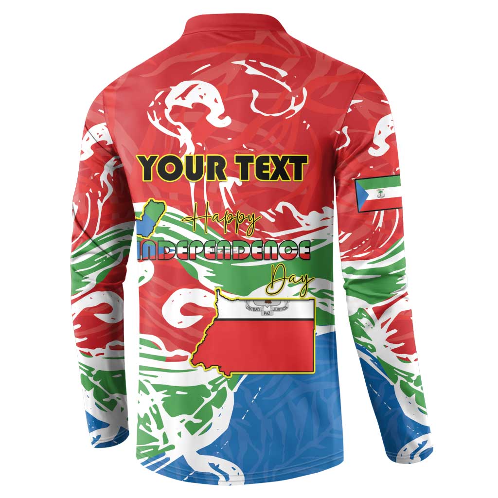 Personalized Equatorial Guinea Independence Day Button Sweatshirt Coat Of Arms With Map