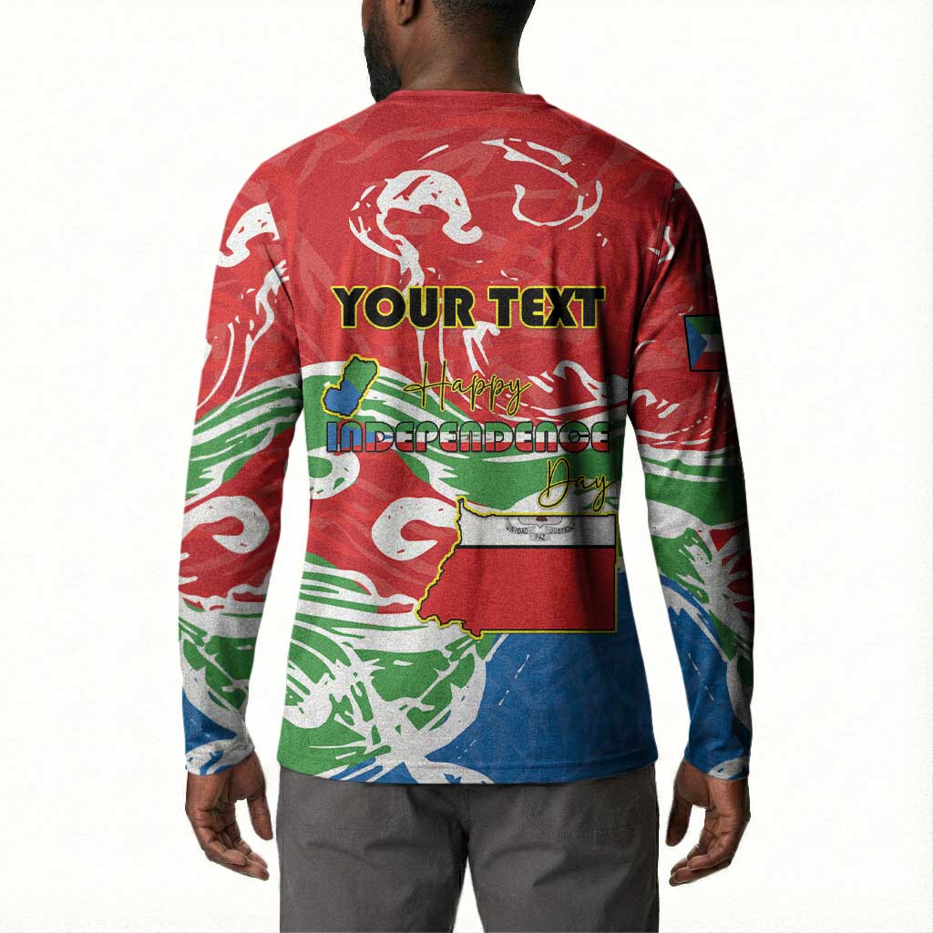 Personalized Equatorial Guinea Independence Day Button Sweatshirt Coat Of Arms With Map