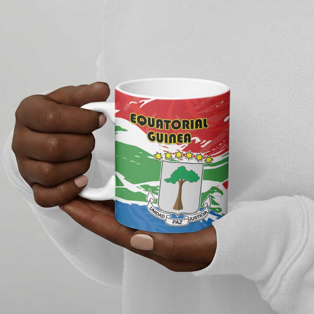 Personalized Equatorial Guinea Independence Day Ceramic Mug Coat Of Arms With Map