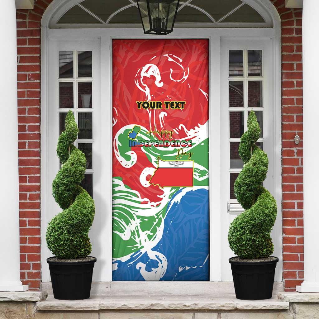 Personalized Equatorial Guinea Independence Day Door Cover Coat Of Arms With Map