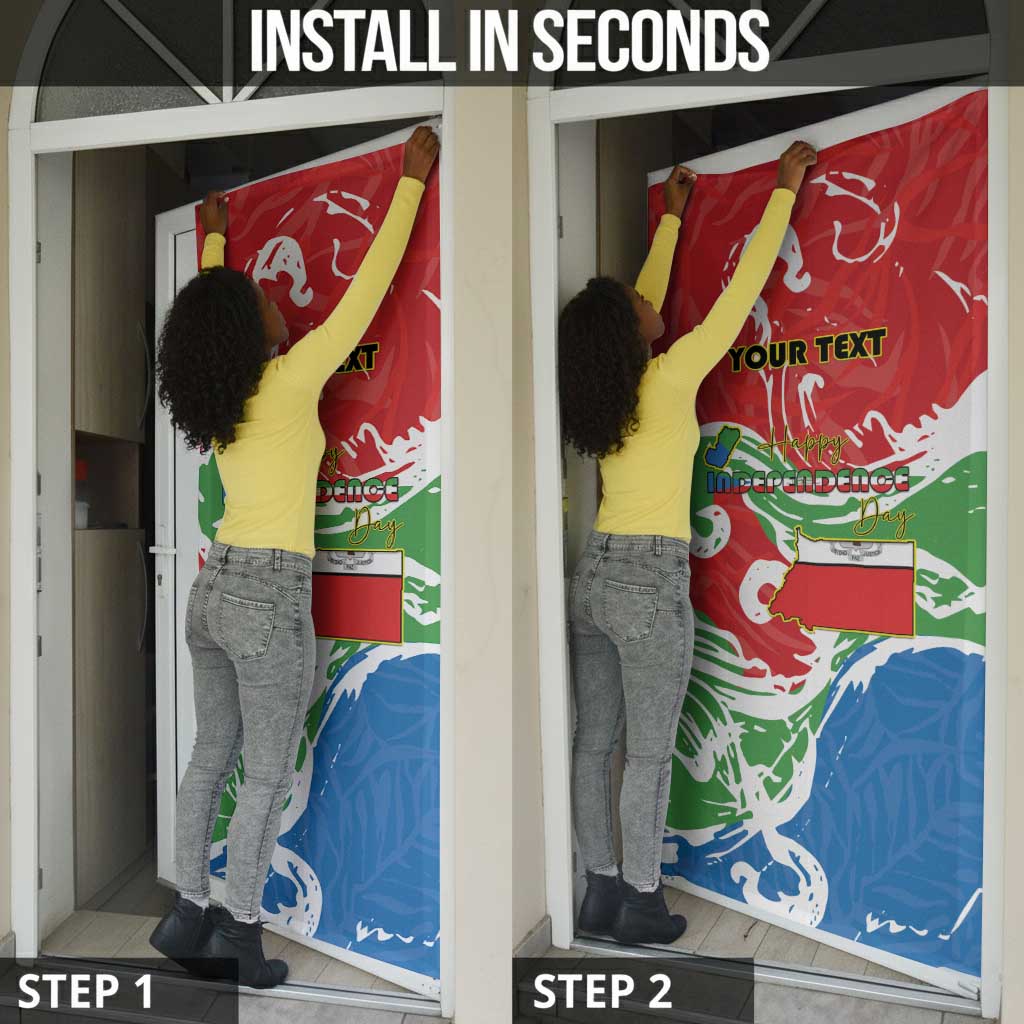 Personalized Equatorial Guinea Independence Day Door Cover Coat Of Arms With Map