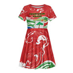 Equatorial Guinea Personalized Kid Short Sleeve Dress Happy Independence Day - African Pride
