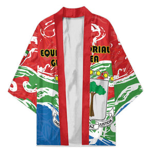 Personalized Equatorial Guinea Independence Day Kimono Coat Of Arms With Map