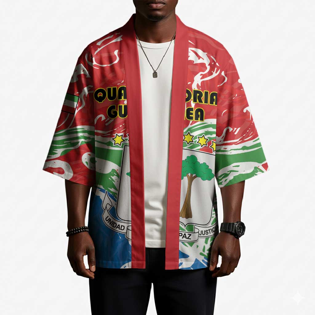 Personalized Equatorial Guinea Independence Day Kimono Coat Of Arms With Map