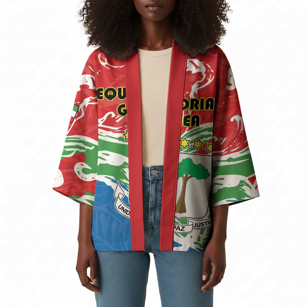 Personalized Equatorial Guinea Independence Day Kimono Coat Of Arms With Map