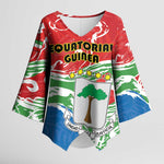Personalized Equatorial Guinea Independence Day Kimono Sleeve Blouse Coat Of Arms With Map