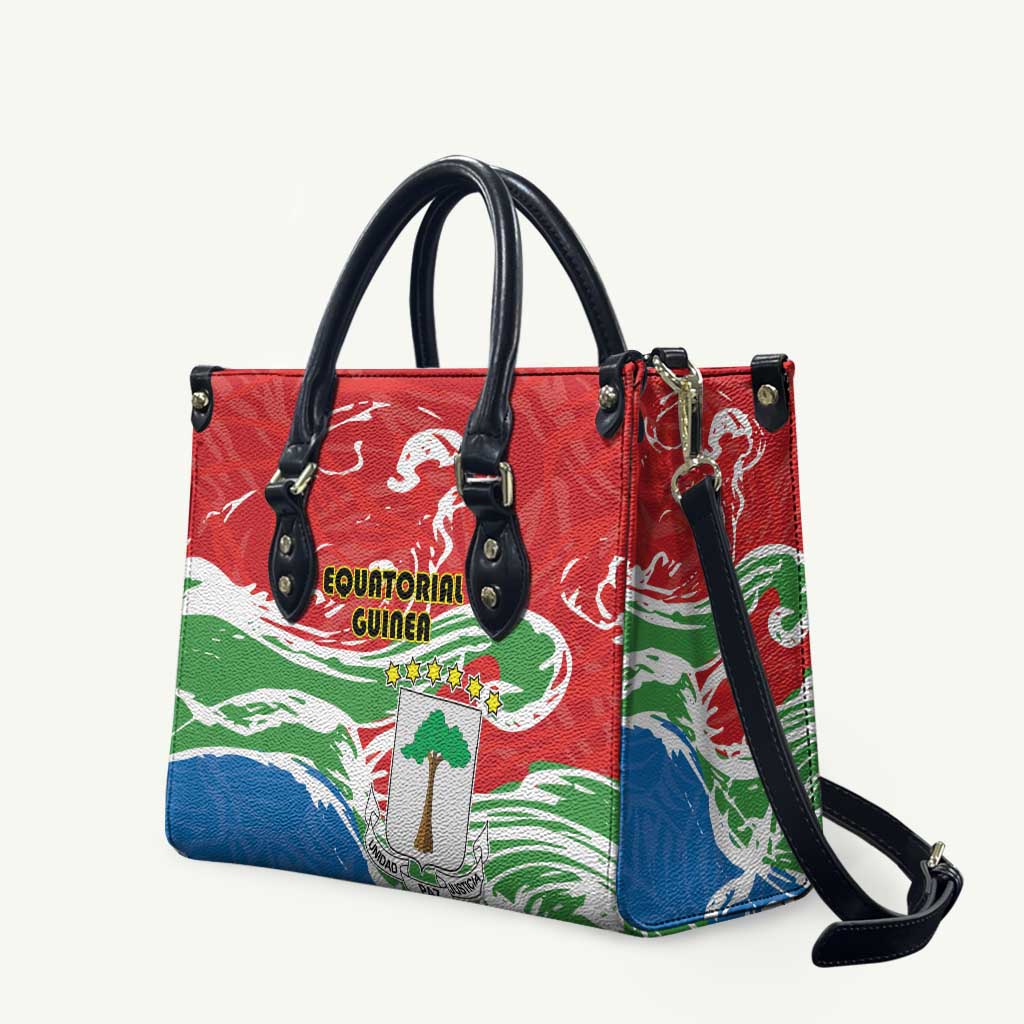 Equatorial Guinea Independence Day Leather Bag Coat Of Arms With Map