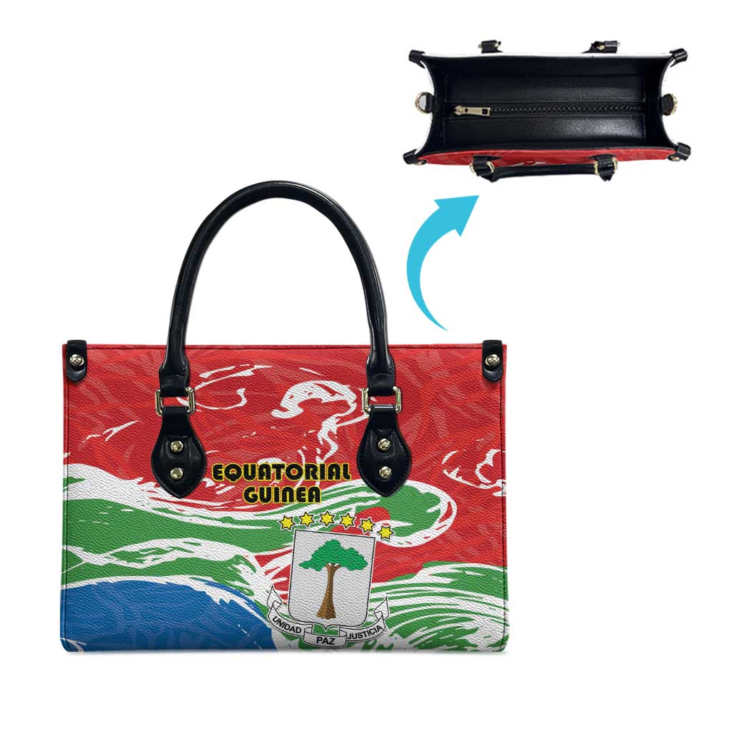 Equatorial Guinea Independence Day Leather Bag Coat Of Arms With Map