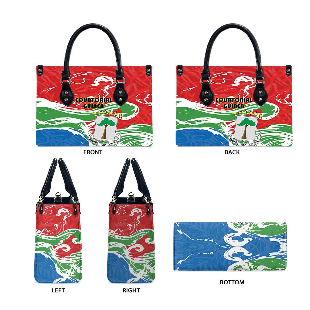 Equatorial Guinea Independence Day Leather Bag Coat Of Arms With Map