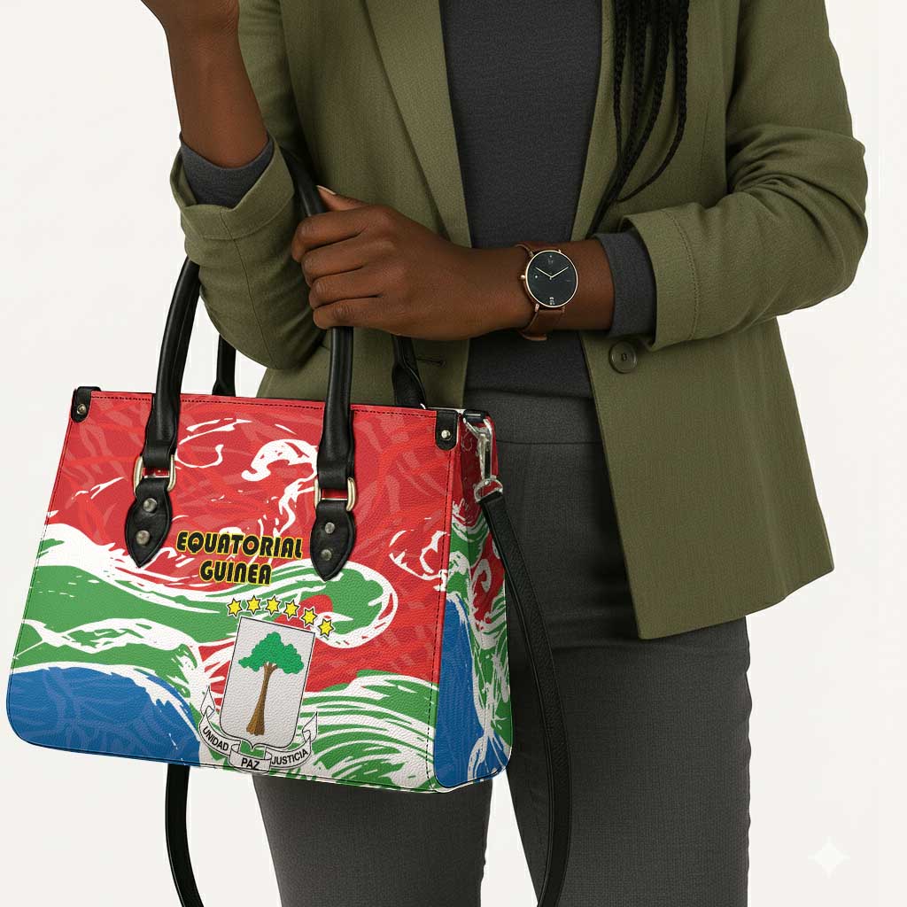 Equatorial Guinea Independence Day Leather Bag Coat Of Arms With Map