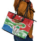 Equatorial Guinea Leather Tote Bag Happy Independence Day - African Pride