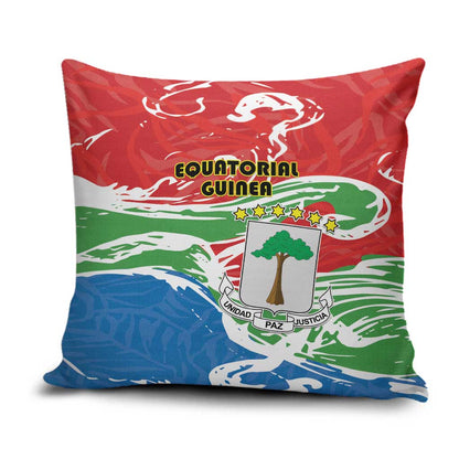 Equatorial Guinea Independence Day Pillow Cover Coat Of Arms With Map
