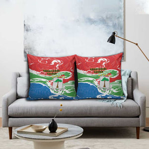 Equatorial Guinea Independence Day Pillow Cover Coat Of Arms With Map