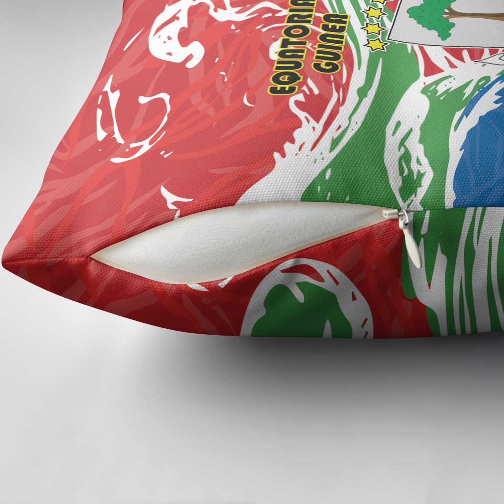 Equatorial Guinea Independence Day Pillow Cover Coat Of Arms With Map