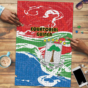 Equatorial Guinea Independence Day Puzzle Coat Of Arms With Map