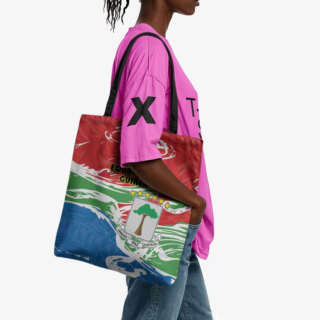 Equatorial Guinea Independence Day Tote Bag Coat Of Arms With Map