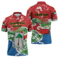 Personalized Equatorial Guinea Independence Day Zipper Polo Shirt Coat Of Arms With Map