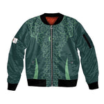 Algeria Football Custom Sleeve Zip Bomber Jacket Go Greens Go - African Pride