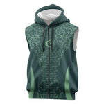 Algeria Football Custom Sleeveless Zip Hoodie Go Greens Go - African Pride
