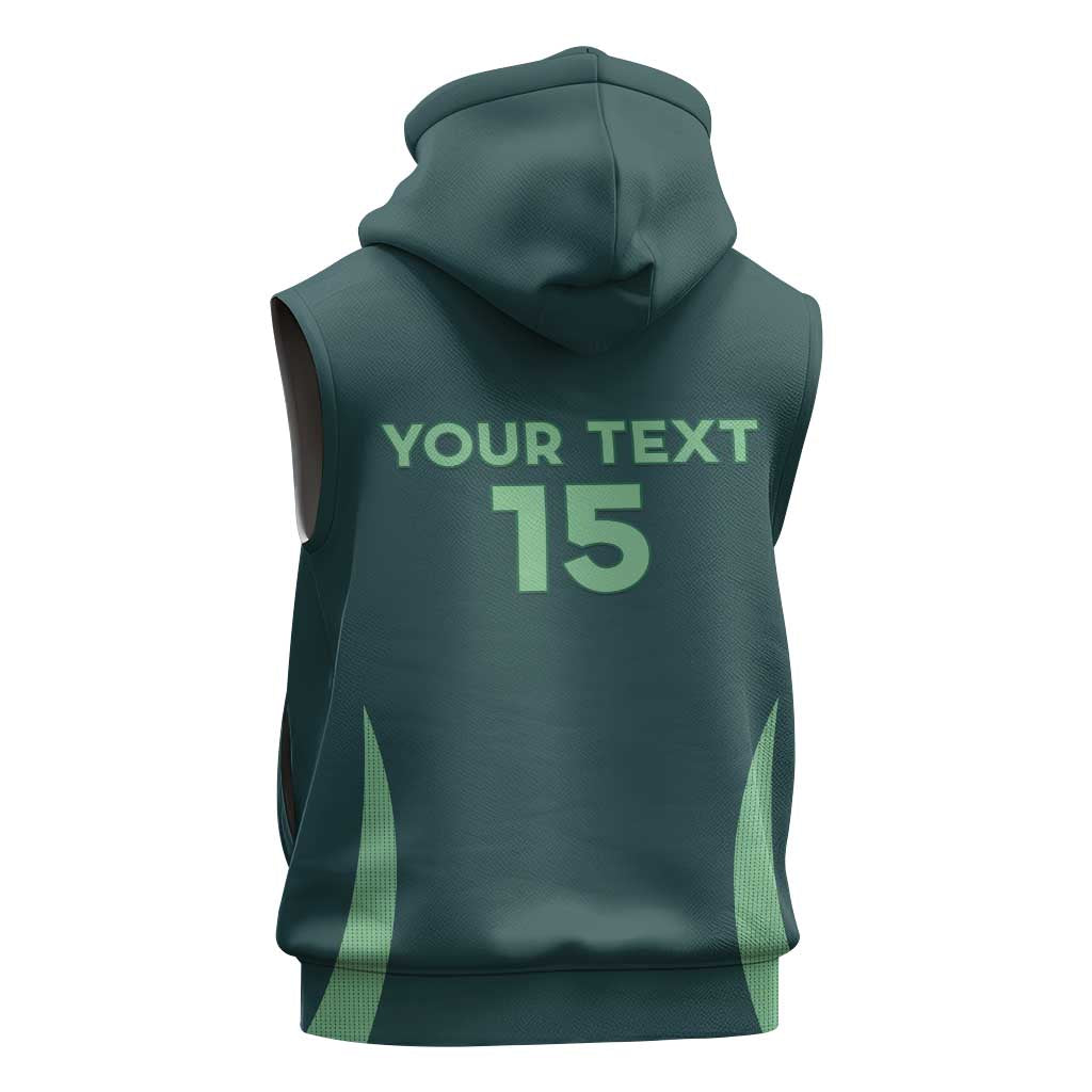 Algeria Football Custom Sleeveless Zip Hoodie Go Greens Go - African Pride