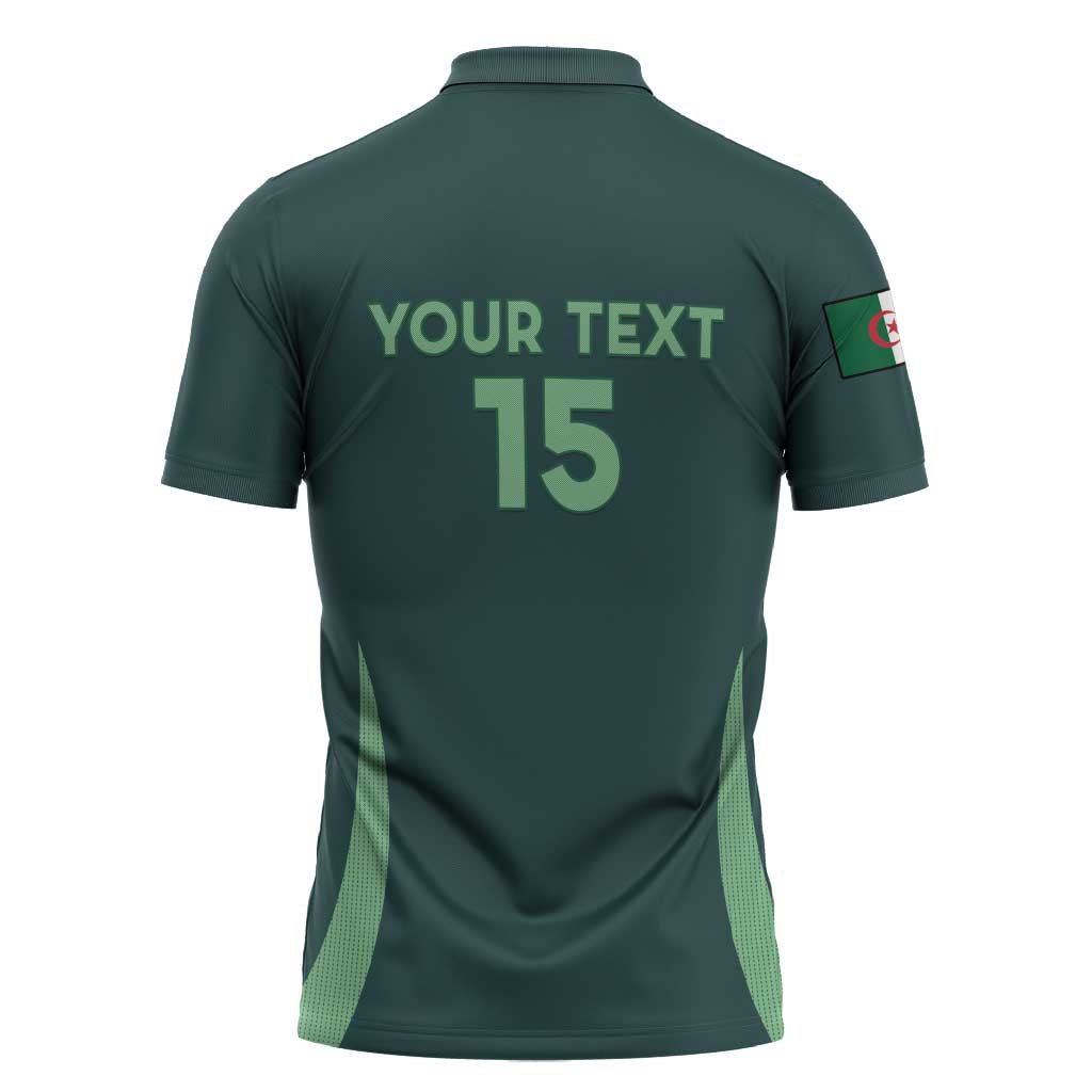 Custom Algeria Football Zipper Polo Shirt Come On Greens