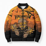 Personalized Halloween Egypt Mummy Bomber Puffer Jacket Trick or Treat
