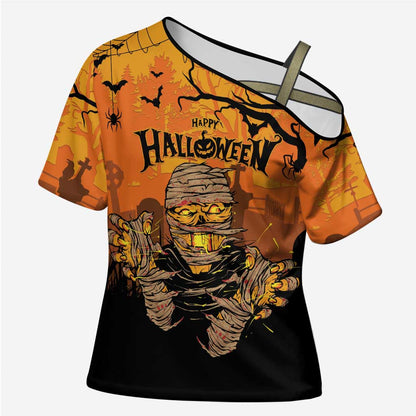 Personalized Halloween Egypt Mummy Cross Shoulder Shirt Trick or Treat