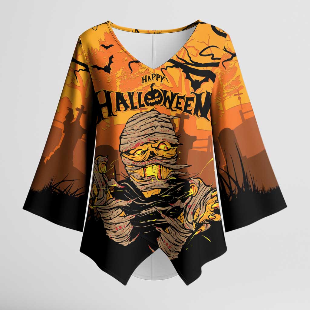 Personalized Halloween Egypt Mummy Kimono Sleeve Blouse Trick or Treat