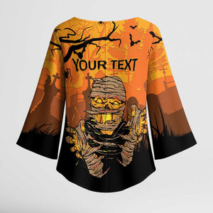Personalized Halloween Egypt Mummy Kimono Sleeve Blouse Trick or Treat