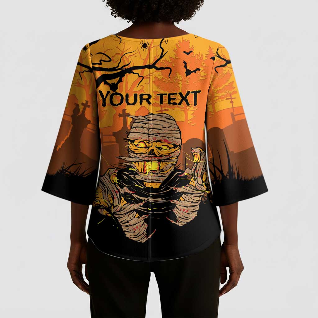 Personalized Halloween Egypt Mummy Kimono Sleeve Blouse Trick or Treat